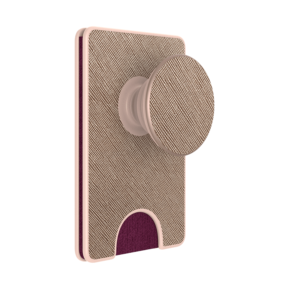 PopWallet+ Saffiano Rose Gold, portofel pentru telefon cu PopTop inclus