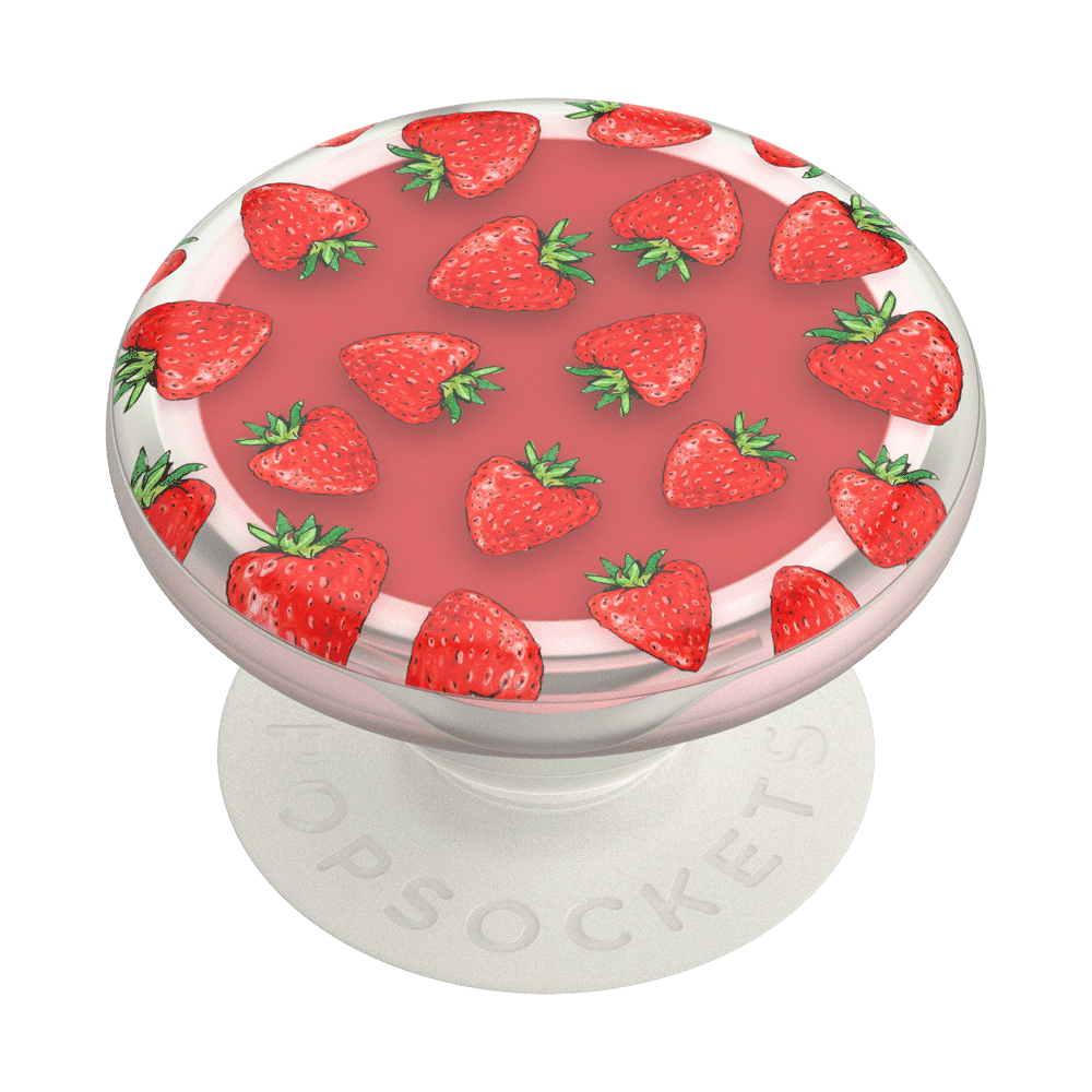 PopLips Strawberry Feels, cu balsam de buze, accesoriu pentru telefon Popsockets